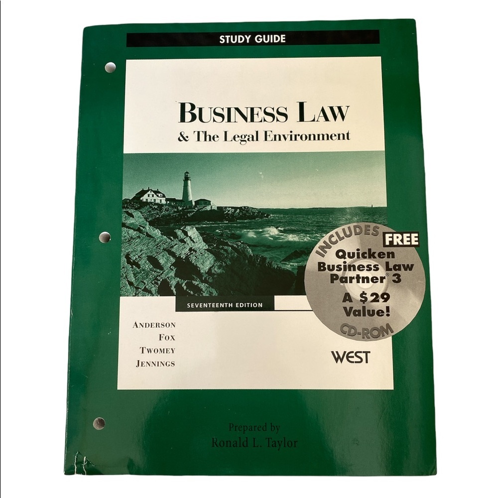 Vintage 1990s Business Law and The Legal Environment study guide book with CD